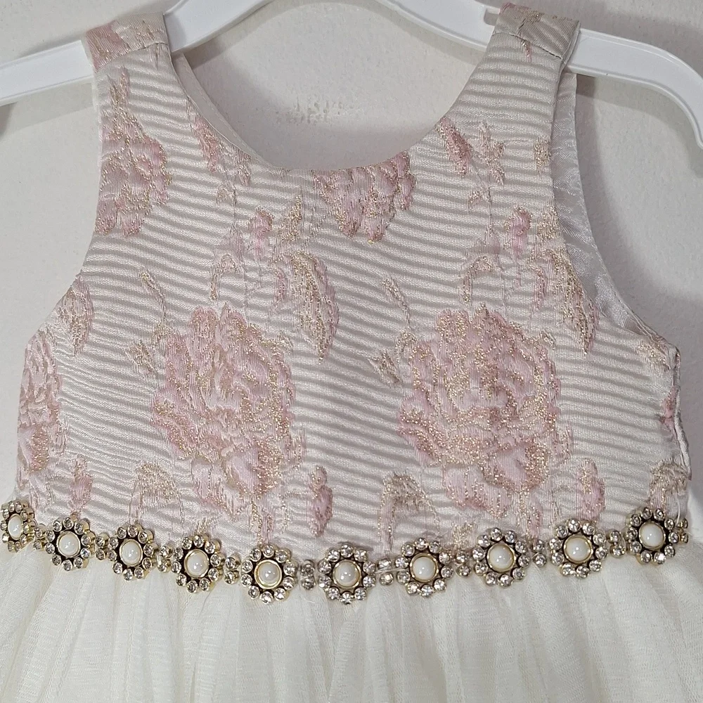 American Princess White and Pink Floral Dress